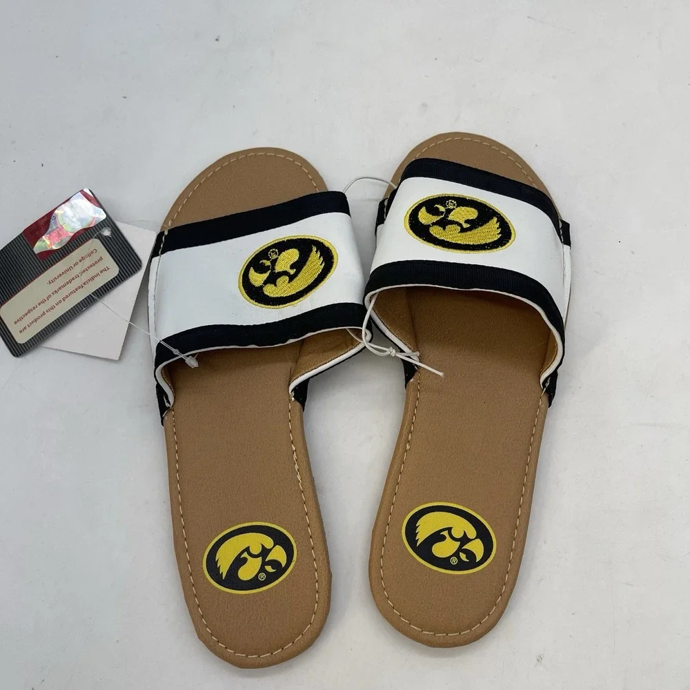 University of Iowa Hawkeyes Slides Slip On Sandals Womens 6 NEW